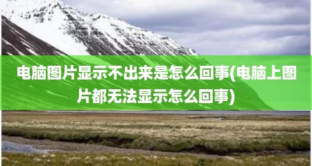 电脑图片显示不出来是怎么回事(电脑上图片都无法显示怎么回事)
