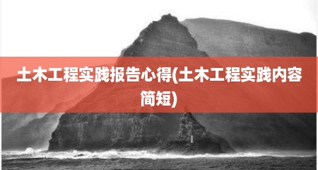 土木工程实践报告心得(土木工程实践内容简短)