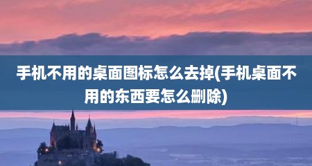 手机不用的桌面图标怎么去掉(手机桌面不用的东西要怎么删除)