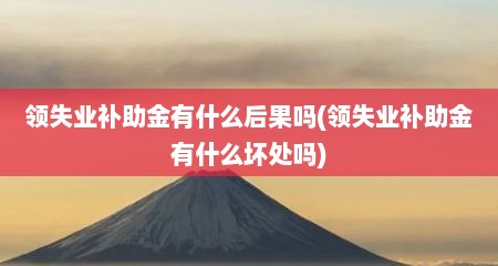 领失业补助金有什么后果吗(领失业补助金有什么坏处吗)