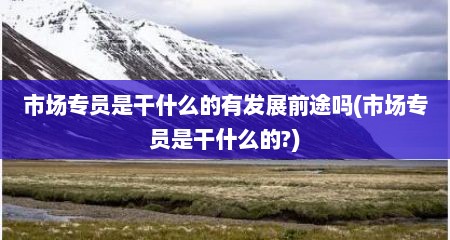 市场专员是干什么的有发展前途吗(市场专员是干什么的?)
