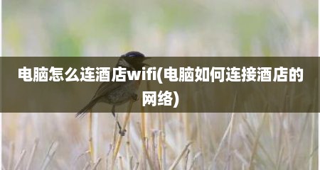 电脑怎么连酒店wifi(电脑如何连接酒店的网络)