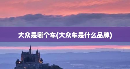 大众是哪个车(大众车是什么品牌)