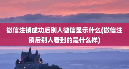 微信注销成功后别人微信显示什么(微信注销后别人看到的是什么样)