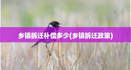 乡镇拆迁补偿多少(乡镇拆迁政策)
