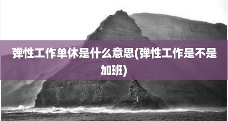 弹性工作单休是什么意思(弹性工作是不是加班)