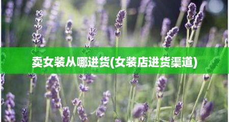 卖女装从哪进货(女装店进货渠道)