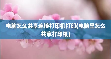 电脑怎么共享连接打印机打印(电脑里怎么共享打印机)