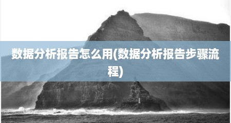 数据分析报告怎么用(数据分析报告步骤流程)