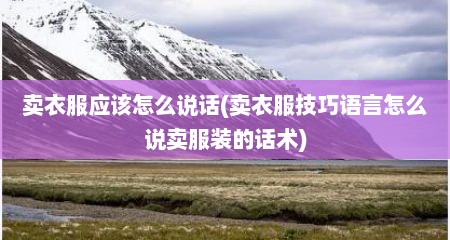 卖衣服应该怎么说话(卖衣服技巧语言怎么说卖服装的话术)