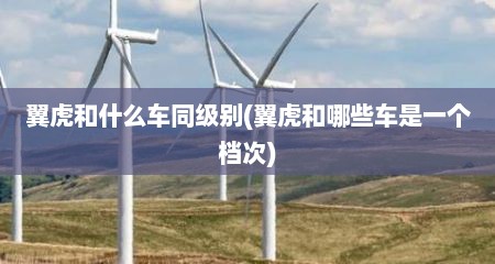 翼虎和什么车同级别(翼虎和哪些车是一个档次)