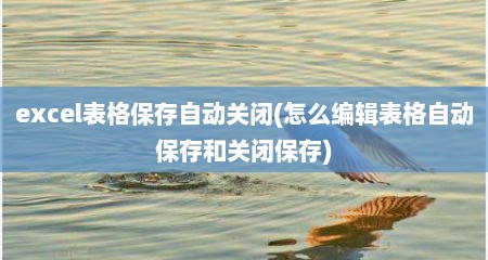 excel表格保存自动关闭(怎么编辑表格自动保存和关闭保存)