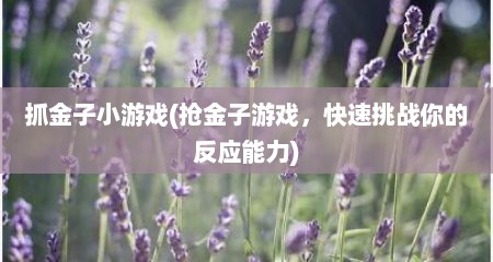 抓金子小游戏(抢金子游戏，快速挑战你的反应能力)