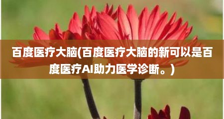 百度医疗大脑(百度医疗大脑的新可以是百度医疗AI助力医学诊断。)