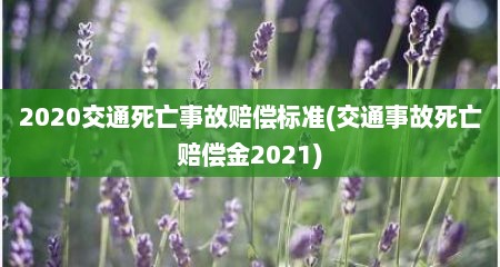 2020交通死亡事故赔偿标准(交通事故死亡赔偿金2021)