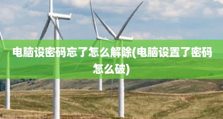 电脑设密码忘了怎么解除(电脑设置了密码怎么破)