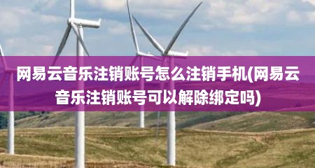 网易云音乐注销账号怎么注销手机(网易云音乐注销账号可以解除绑定吗)
