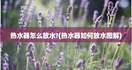 热水器怎么放水?(热水器如何放水图解)