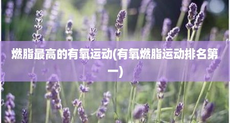 燃脂最高的有氧运动(有氧燃脂运动排名第一)