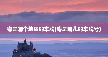 粤是哪个地区的车牌(粤是哪儿的车牌号)