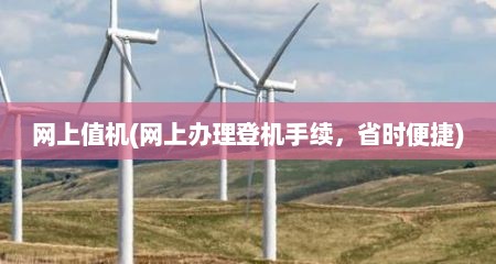 网上值机(网上办理登机手续，省时便捷)