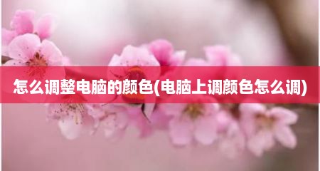 怎么调整电脑的颜色(电脑上调颜色怎么调)