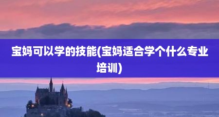 宝妈可以学的技能(宝妈适合学个什么专业培训)