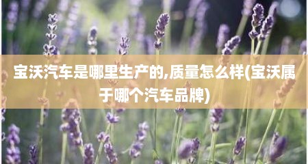 宝沃汽车是哪里生产的,质量怎么样(宝沃属于哪个汽车品牌)