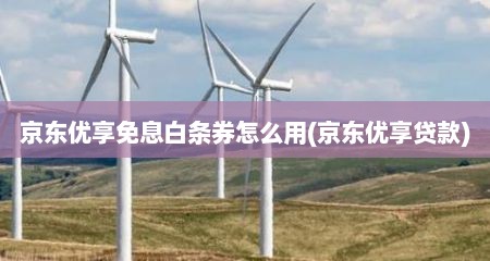 京东优享免息白条券怎么用(京东优享贷款)