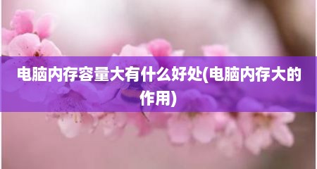 电脑内存容量大有什么好处(电脑内存大的作用)
