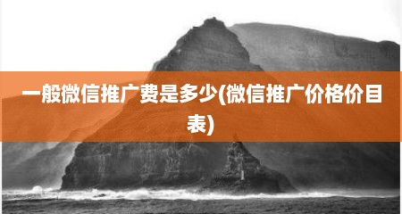 一般微信推广费是多少(微信推广价格价目表)