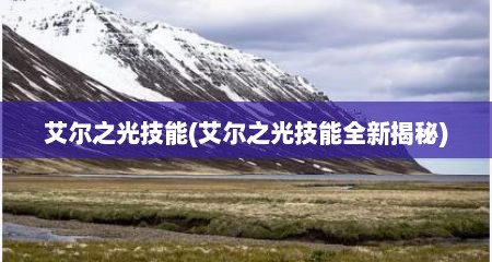 艾尔之光技能(艾尔之光技能全新揭秘)