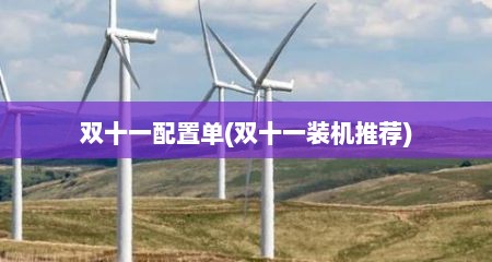 双十一配置单(双十一装机推荐)