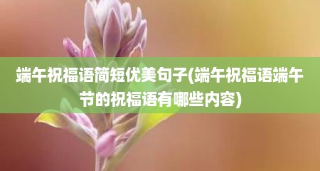 端午祝福语简短优美句子(端午祝福语端午节的祝福语有哪些内容)