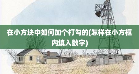 在小方块中如何加个打勾的(怎样在小方框内填入数字)