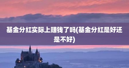 基金分红实际上赚钱了吗(基金分红是好还是不好)