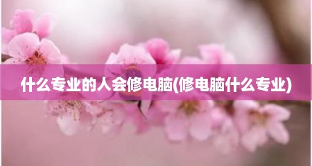 什么专业的人会修电脑(修电脑什么专业)