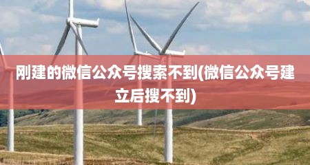 刚建的微信公众号搜索不到(微信公众号建立后搜不到)