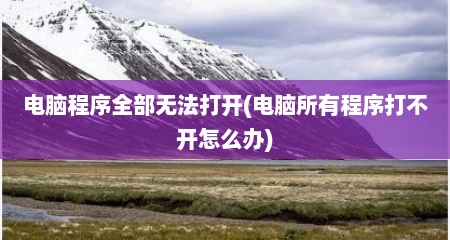 电脑程序全部无法打开(电脑所有程序打不开怎么办)