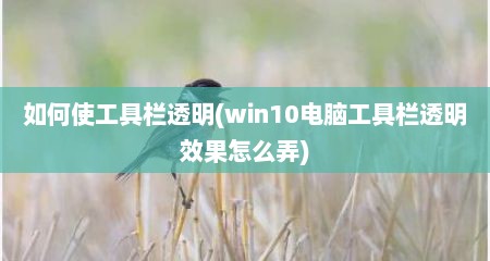 如何使工具栏透明(win10电脑工具栏透明效果怎么弄)
