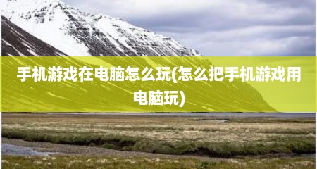 手机游戏在电脑怎么玩(怎么把手机游戏用电脑玩)