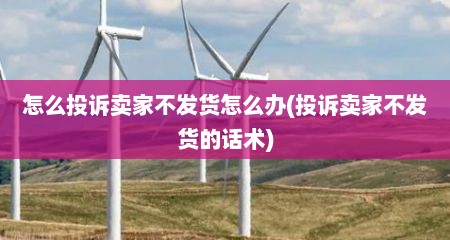 怎么投诉卖家不发货怎么办(投诉卖家不发货的话术)