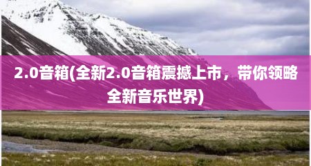 2.0音箱(全新2.0音箱震撼上市，带你领略全新音乐世界)