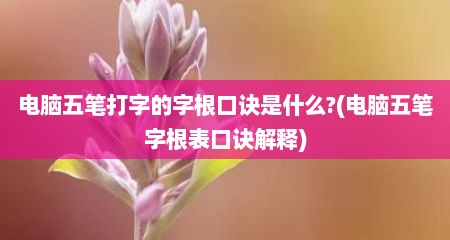 电脑五笔打字的字根口诀是什么?(电脑五笔字根表口诀解释)