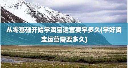 从零基础开始学淘宝运营要学多久(学好淘宝运营需要多久)