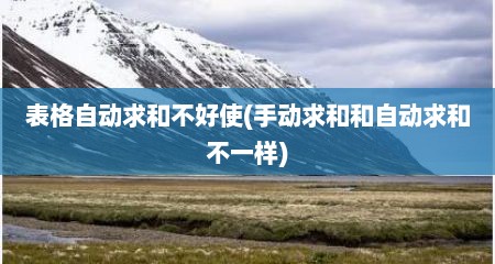 表格自动求和不好使(手动求和和自动求和不一样)