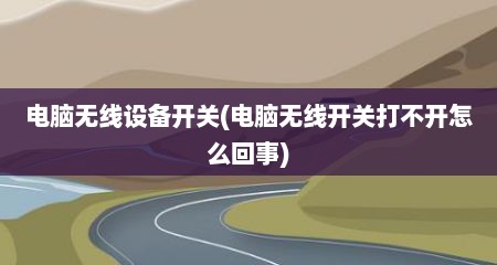 电脑无线设备开关(电脑无线开关打不开怎么回事)