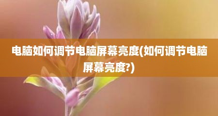 电脑如何调节电脑屏幕亮度(如何调节电脑屏幕亮度?)