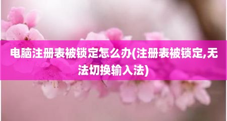 电脑注册表被锁定怎么办(注册表被锁定,无法切换输入法)