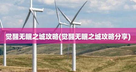 觉醒无眠之城攻略(觉醒无眠之城攻略分享)